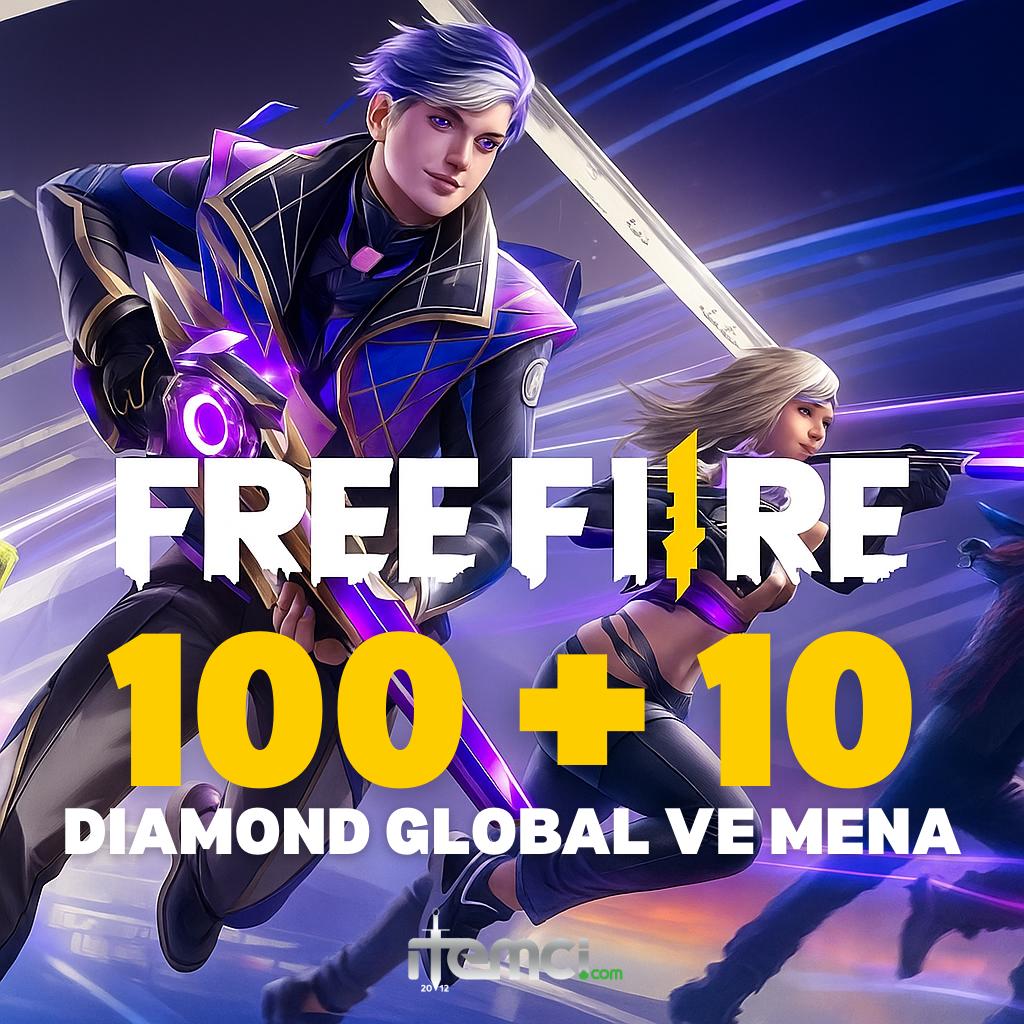 Free Fire 100 + 10 Diamond Global ve Mena