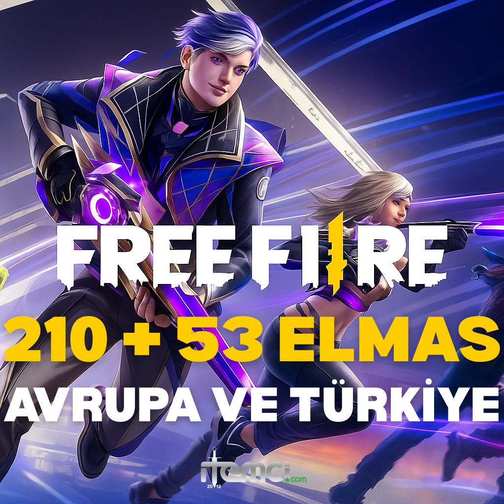TR Free Fire 210 + 53 Elmas Avrupa ve Türkiye