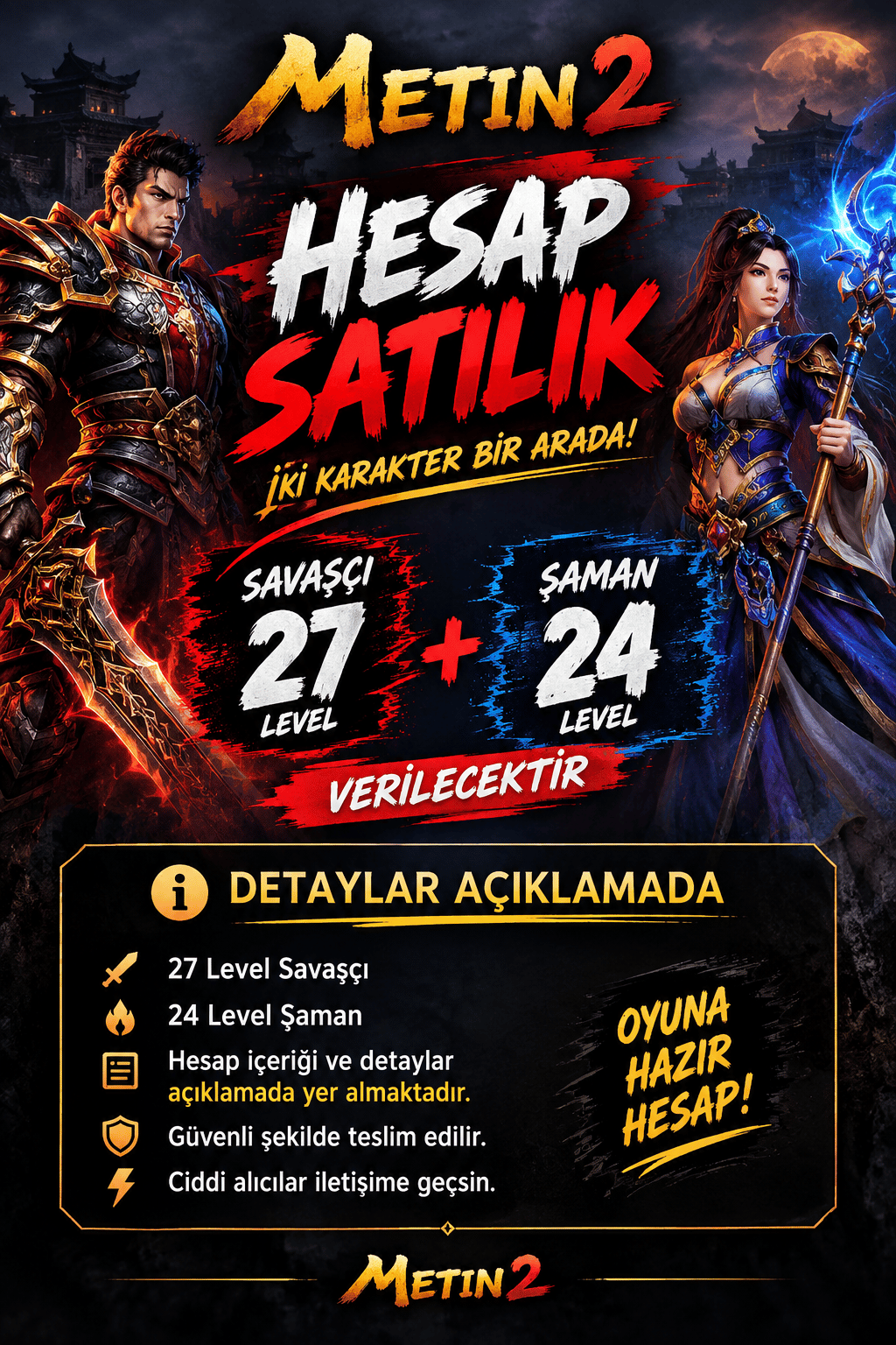 27 LEVEL SAVASCI YANINDA 24 ŞAMAN detaya bak