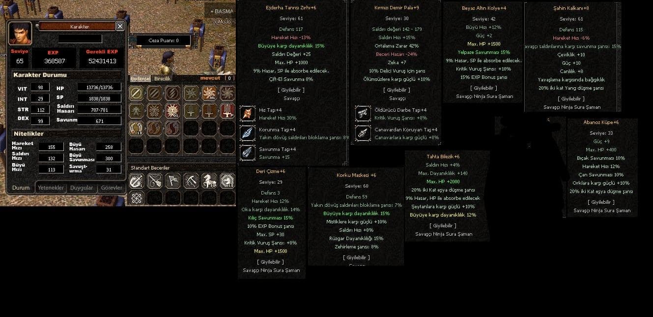 2 ADET KELEPİR 65 LEVEL BEDO SATILIR TEKLİF