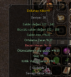 +9 ELİT DOLUNAY KILICI TEKLİF ALINIR