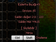 +9 EJDERHA BIÇAĞI / TEKLİF ALINIR