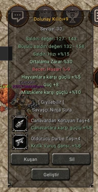 +9 dolu 30 orta+4 taşlı full