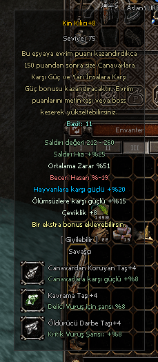 KİN KILICI - BOSS KATİLİ - SERVERDA TEK