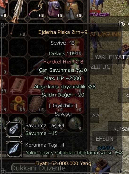 EJDERHA PLAKA ZIRHI 2 K HP STR +20