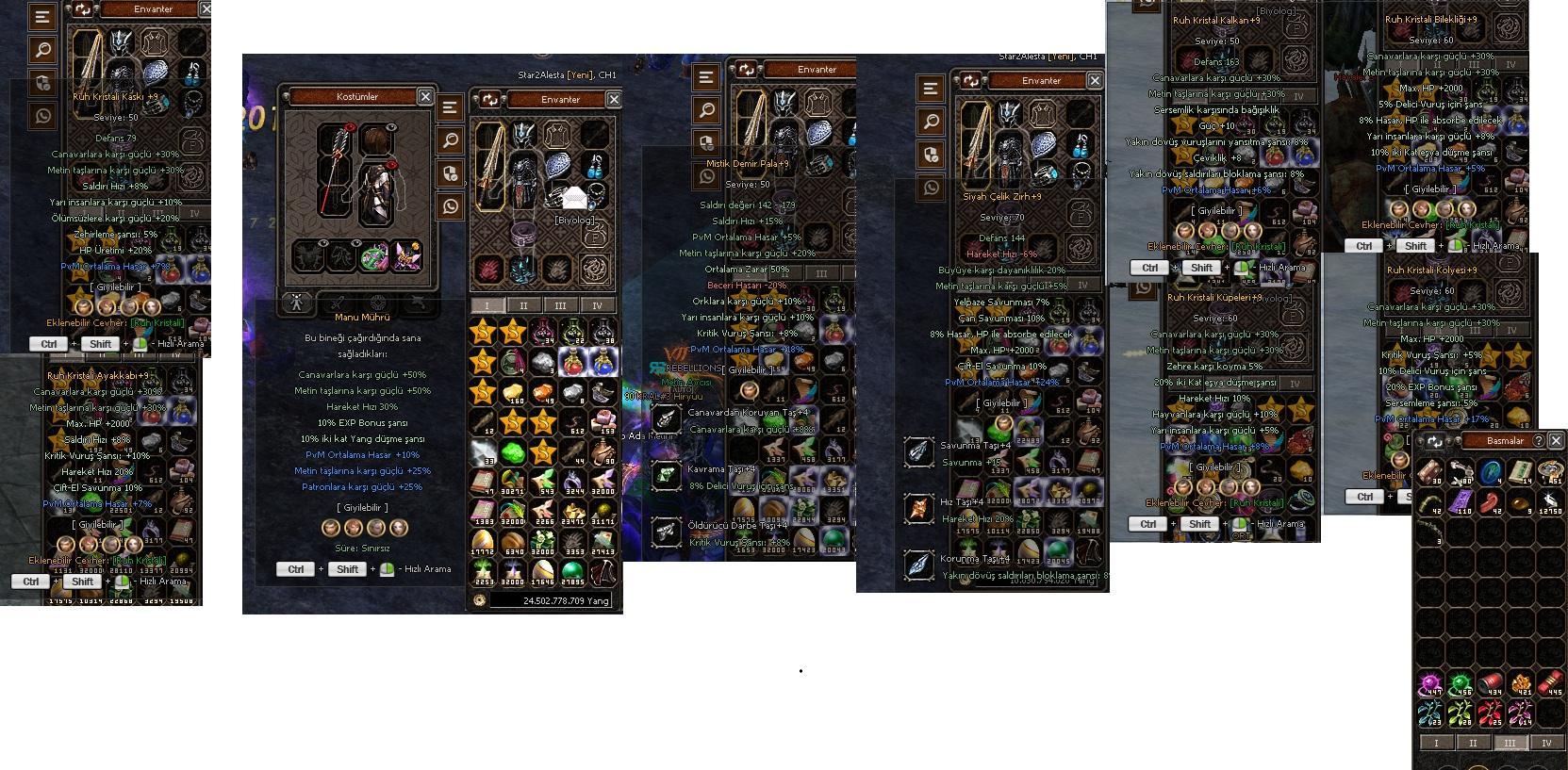 İç itemler + farm + 24t topl veya ayrı satılır teklifinle gel