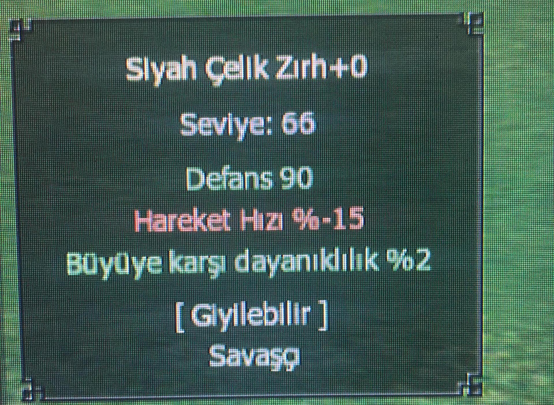 SİYAH ÇELİK ZIRH