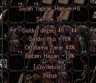 Siyah Yaprak Hançeri 40 Ort