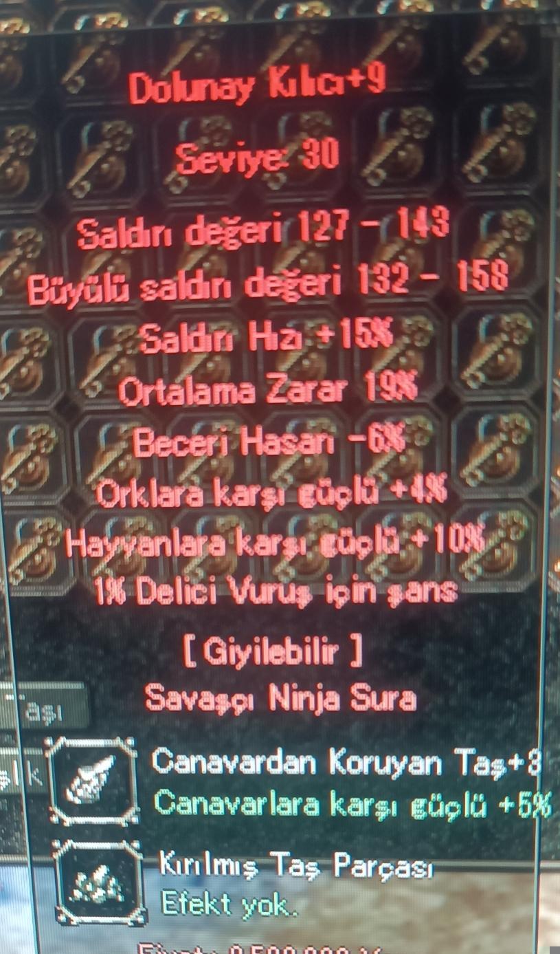 +9 dolu 19 ort 10 hayvanlı 1 taş kırık