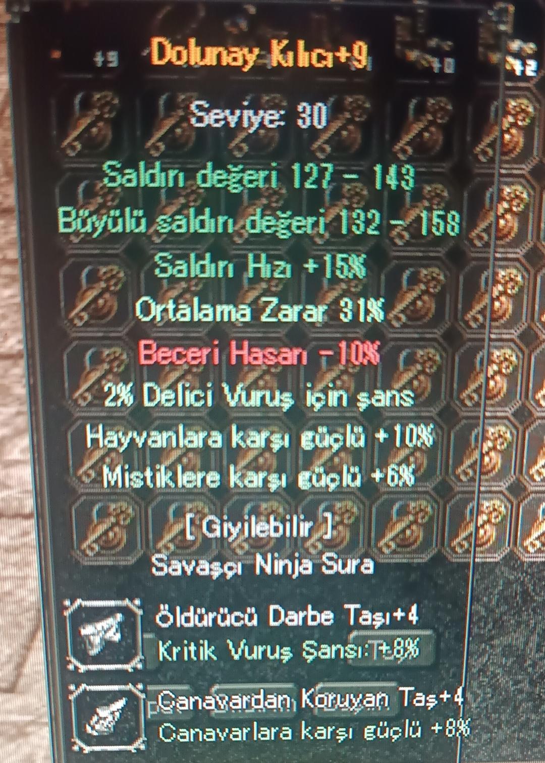 +9 31 ort 10 hayvan +4 taşlı