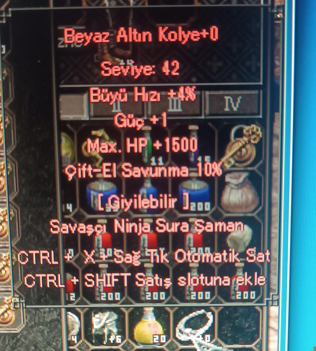 Beyaz altın kolye 1500 HP 10 ciftel kurmarlik 2 Efsun