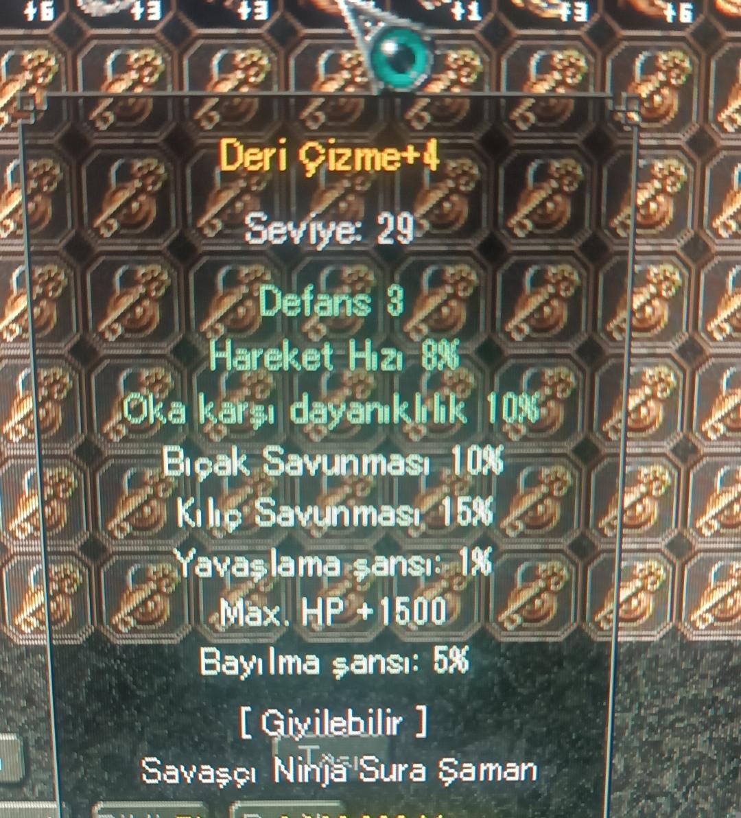 Deri cizme 15 kılıç 10 bıçak 1500 HP ucuz savunma