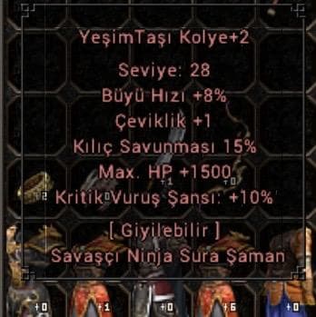 1.5K HP 10KRİTİK 15KILIÇ KOLYE
