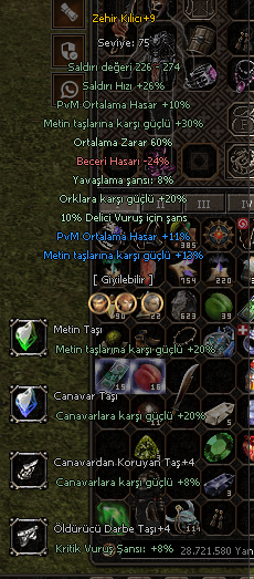 60 ORT metin canavar taşlı 11 pvm ort 13 metinli zehir satılır +9