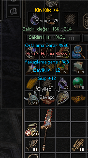 TEKLİFLE Kin Kılıcı 60ort 12 güç 12 çeviklik TEKLİFLE SATILIR