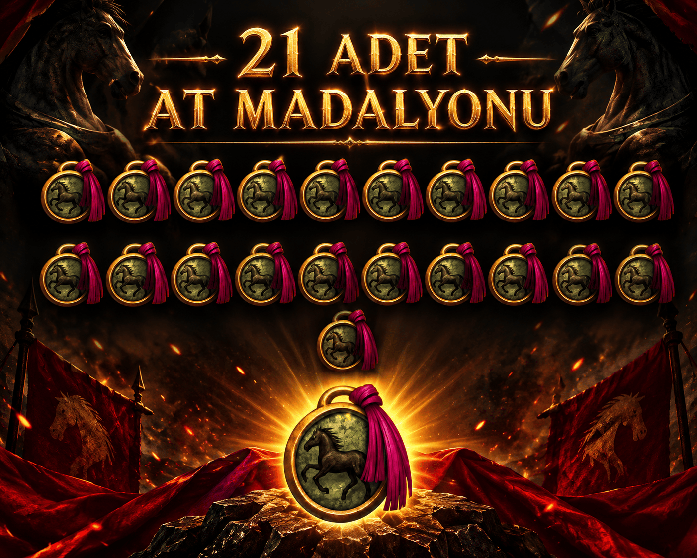 21 Adet At Madalyonu 620TL HEMEN TESLİM