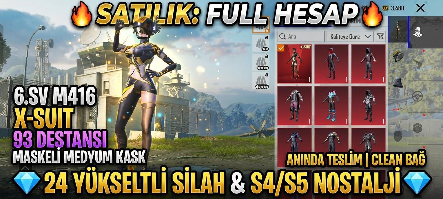 🔥FULL+FULL|6.SV M416|MEDYUM KASKI|XSUI
