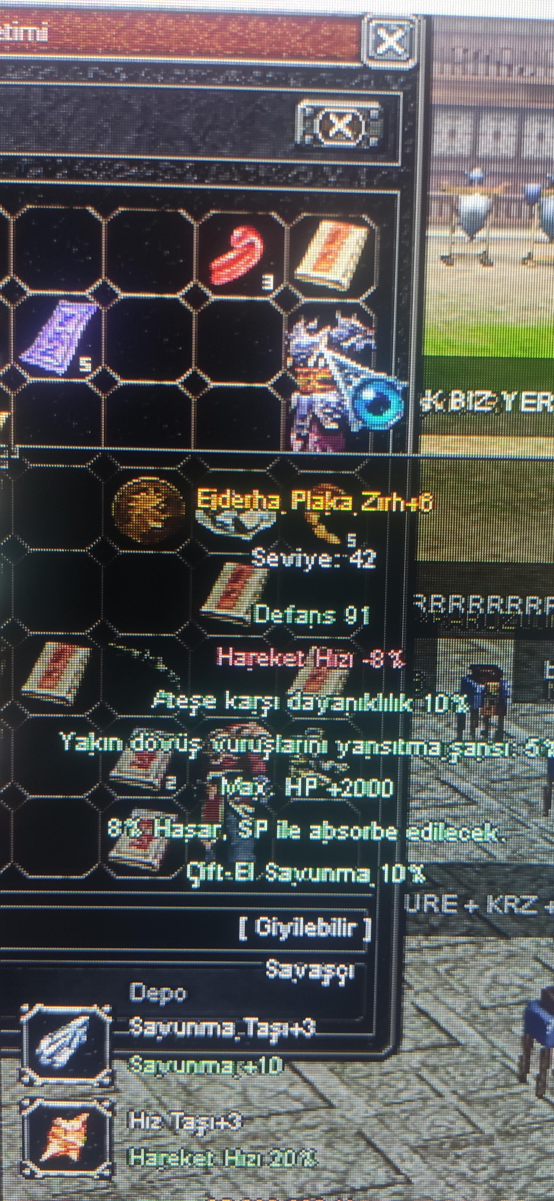 Ejder plaka zırh full efsun full taş