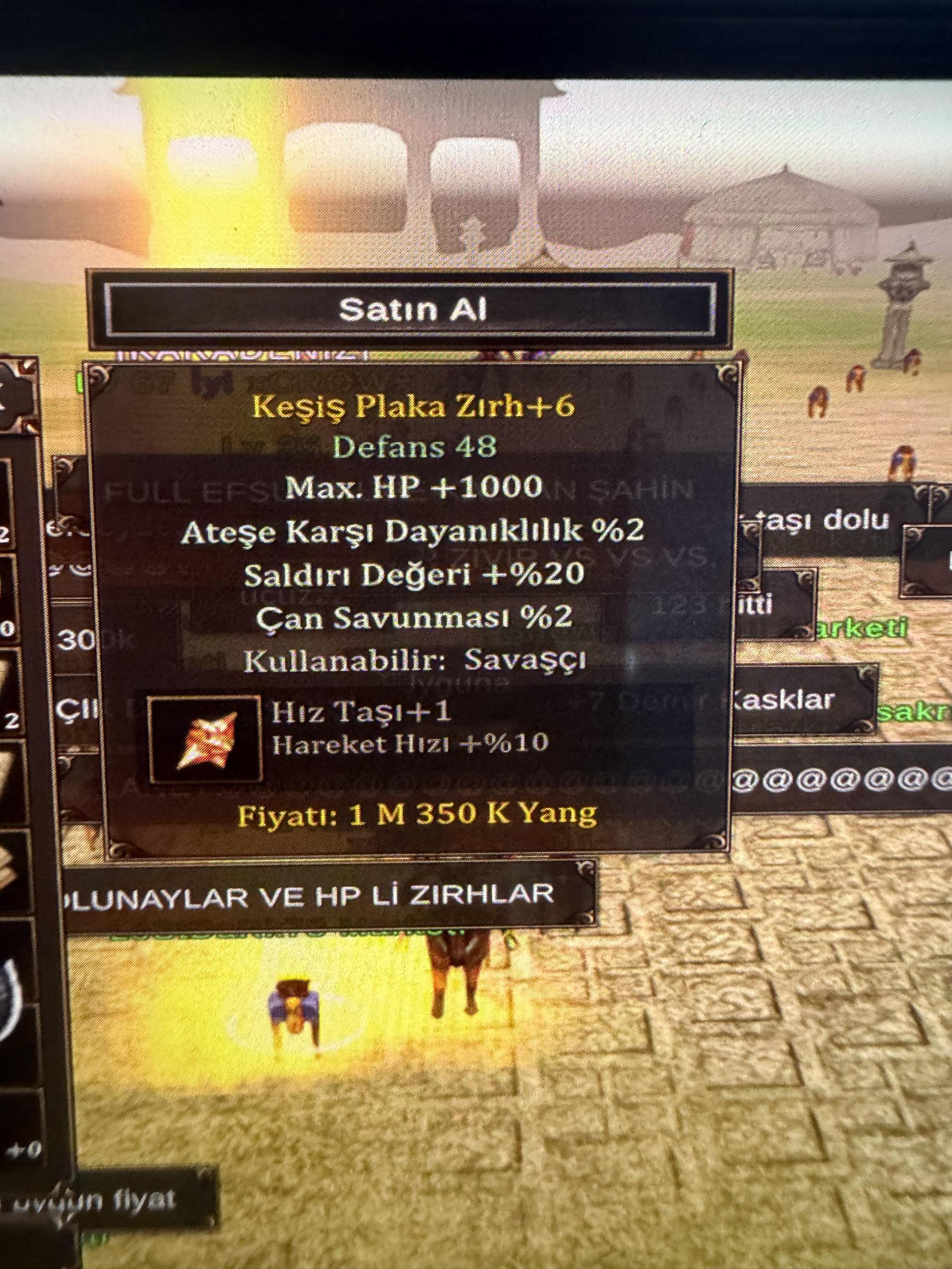 Keşiş Plaka Zırh +6 1000 HP