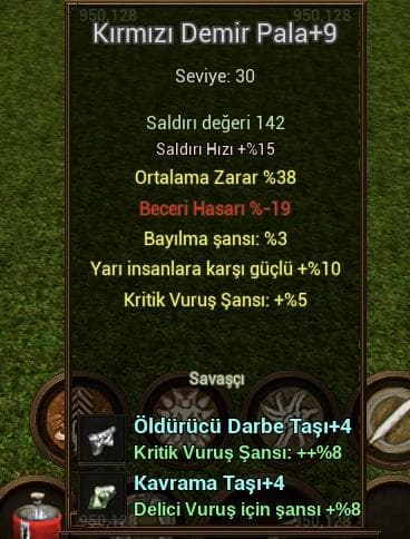 KIRMIZI DEMİR PALA +9