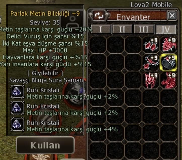 METİN SETİ +9 KÜPEDE DAHİL