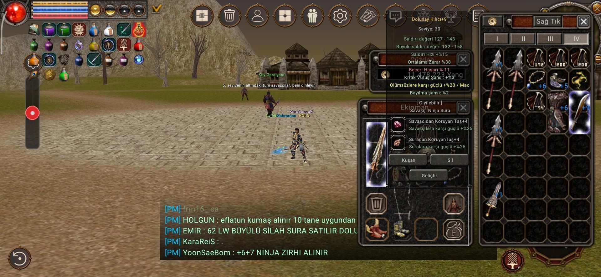 58 LEVEL FARM/LONCA EKİPMANLARI DAHİL 3P 30 SEVİYE AT HESAP SATILIK