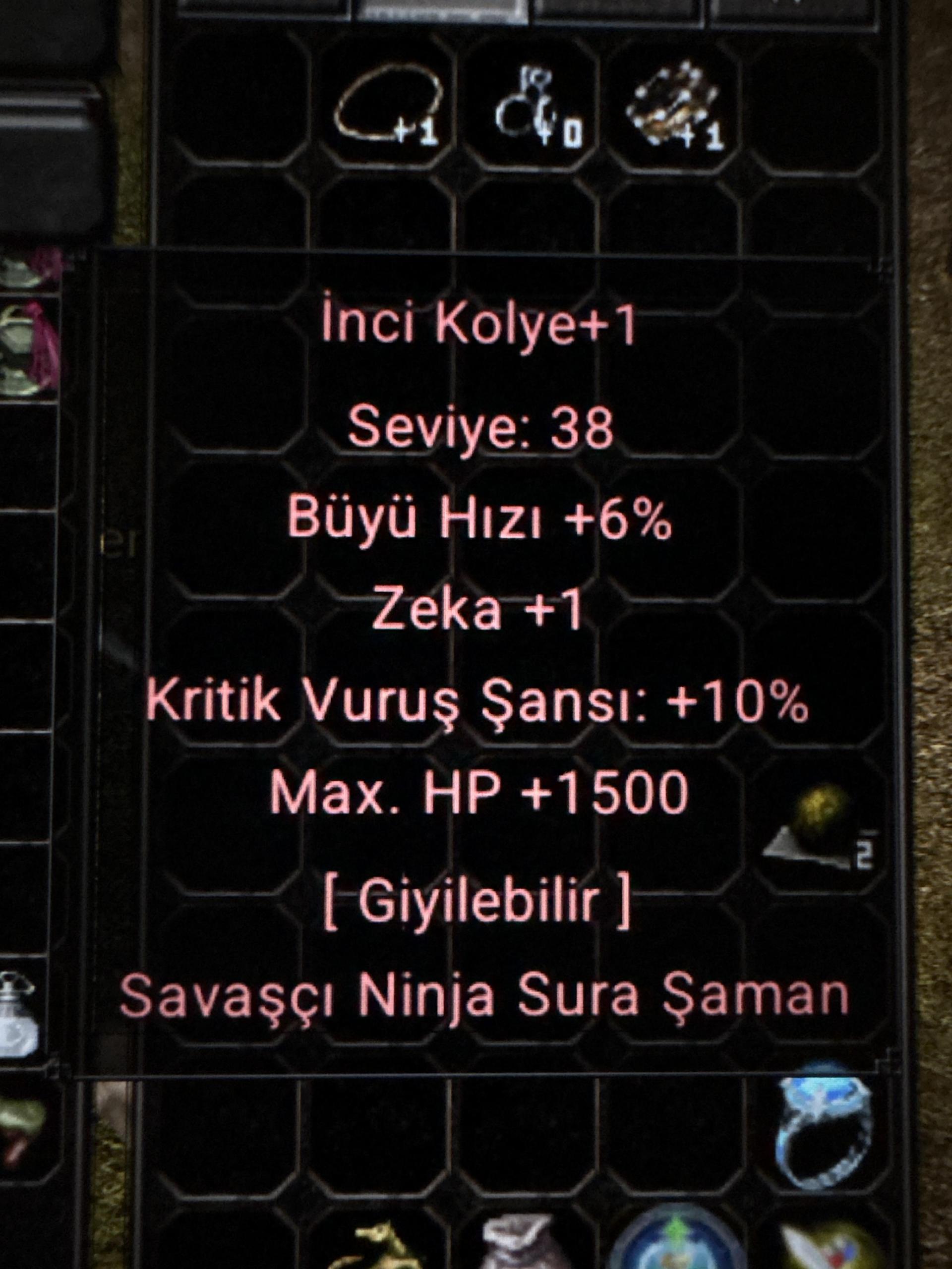Kumarlık inci kolye 10 Kritik 1500 Hp