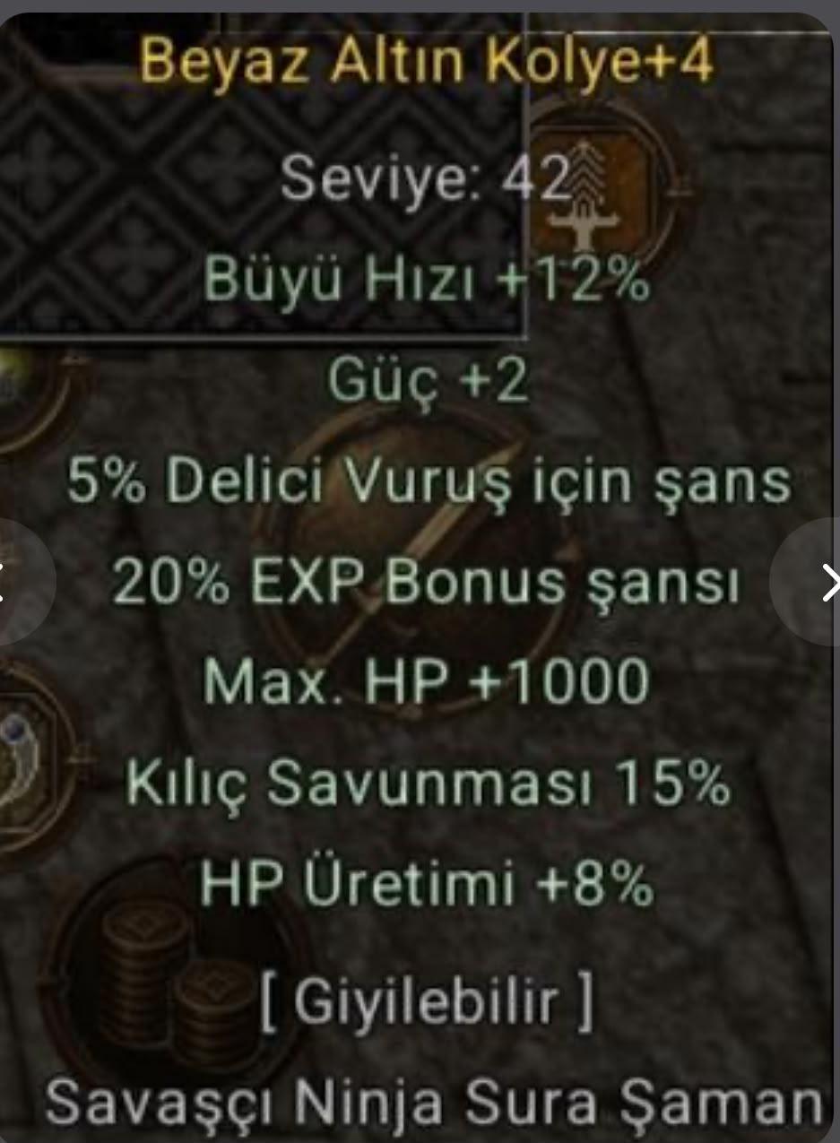 Beyaz Altın Kolye