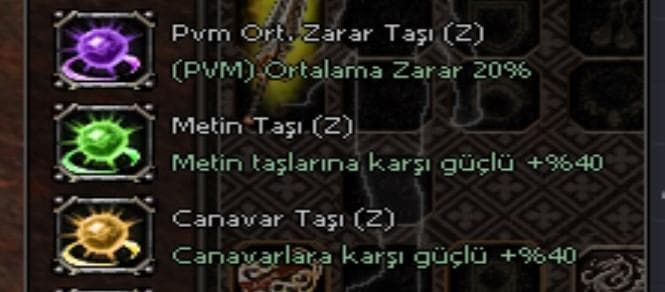 20 ORT / 40 METİN // 40 CANAVAR TAŞLARI SATILIR SET ŞEKLİNDE