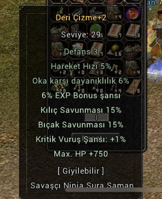 TEKLİFLE GEL 15 KILIÇ 15BIÇAK 750 HP 1 KRİT 6 EXP DERİ ÇİZME