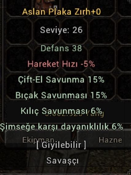 Aslan plaka zırh vs’lik  M karşılığı teklif gel