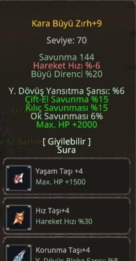 Kara Büyü Zırhı +9