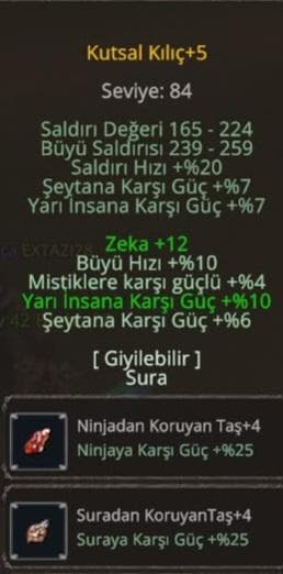 Kutsal Kılıç +5