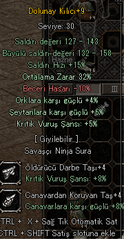 +9 DOLUNAY KILICI +4 TAŞLI