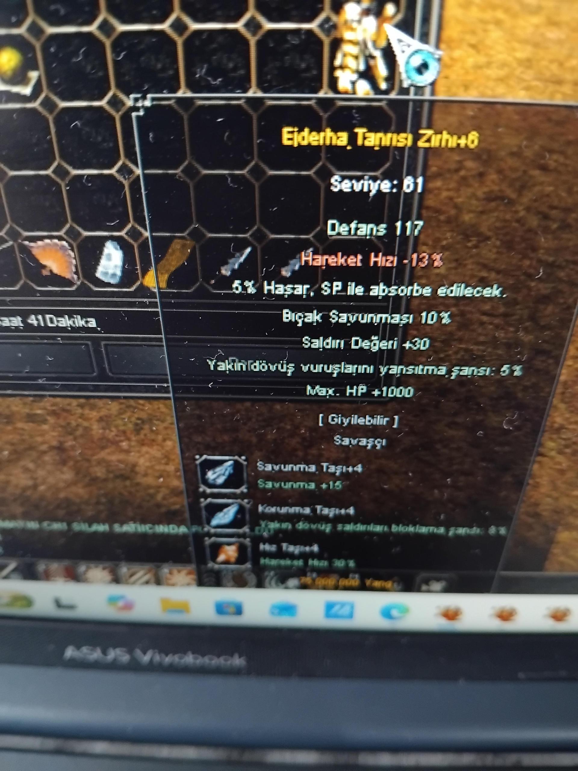 +6  E.T.  ZIRH SATILIR ANINDA TESLİM