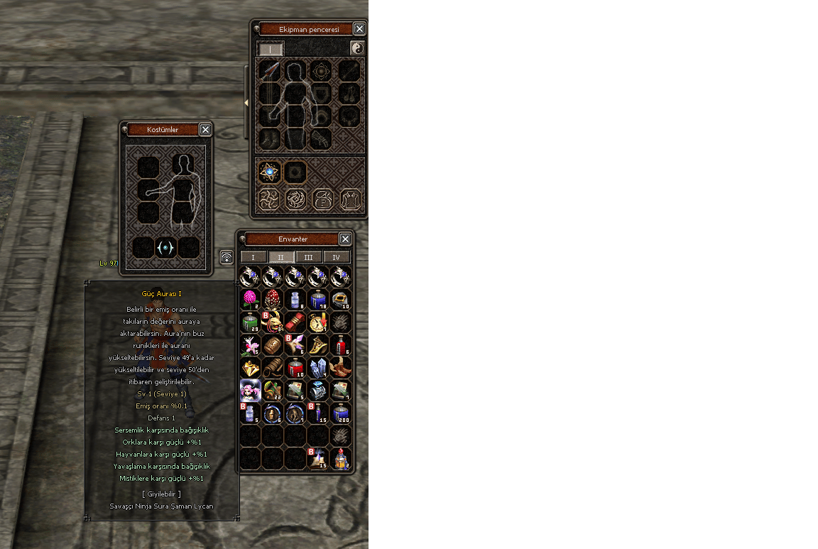 97 lwl sersemlik auralı yanları etp çarı