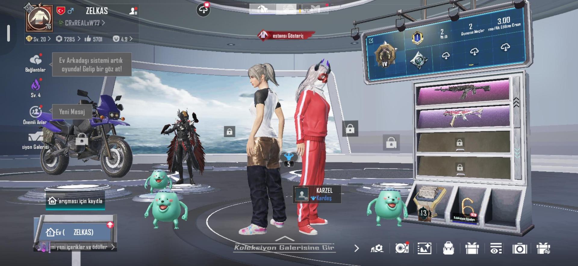 ÇİFT KUYRUK SAÇLI + X-SUIT + LAB. SLR'Lİ BOL DESENLİ PUBG HESABI