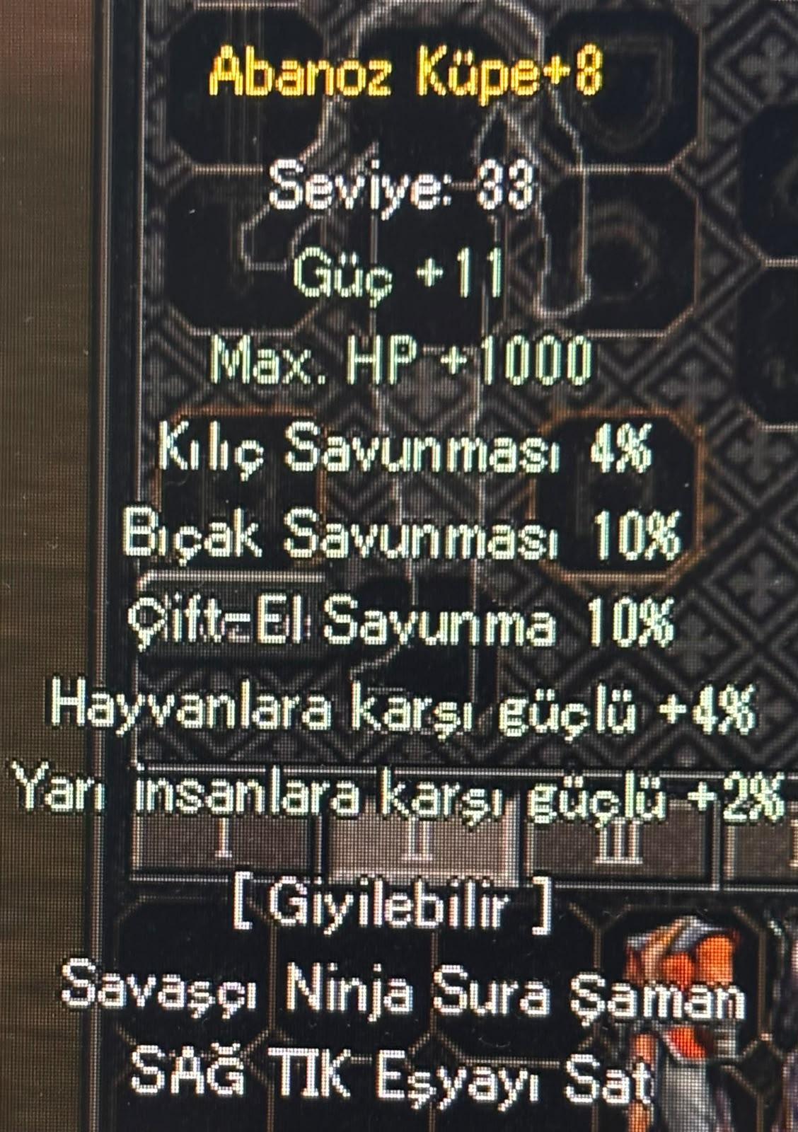 +8 ABANOZ KÜPE