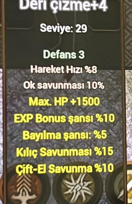 HP KILIÇ ÇİFTEL EXP ÇİZME