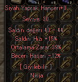 39 ORT SİYAH YAPRAK HANÇER ELİTEEE