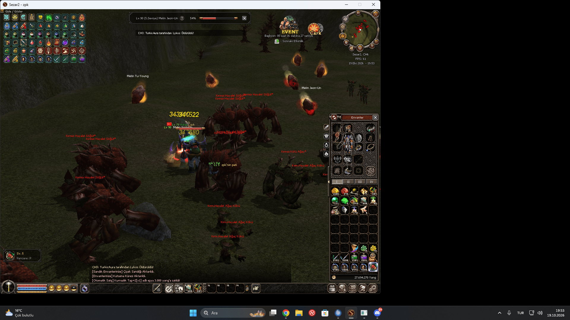 350K HASARLI FARM HESABI 56 ORT ZEHIRLI 5-5 FUL ITEMLI NINJA