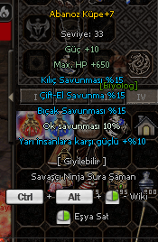 WS'lik SAVAŞÇI İTEMLERİ 3 PARÇA 500 TL