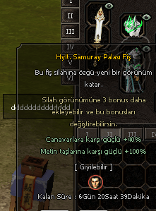 HAYALET SAMURAY PALA FISI KILIC FISI ILE TAKAS EDILIR
