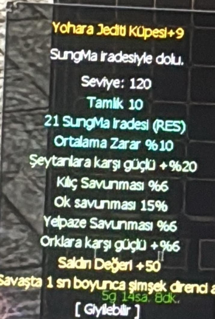 2-2-3 BAŞLANGIÇ +9 ORTALAMALI YOHARA KÜPE