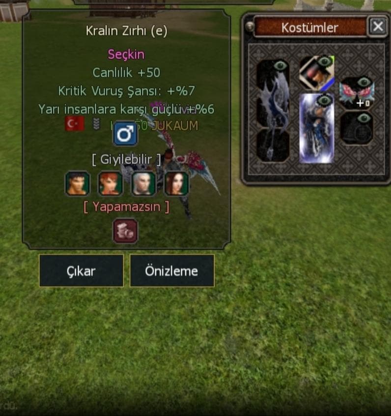 KRALIN ZIRHI ERKEK VE CENNET PALA SATLİK