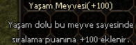 500 Yaşam Meyvesi 50.000 Puan 50 TL