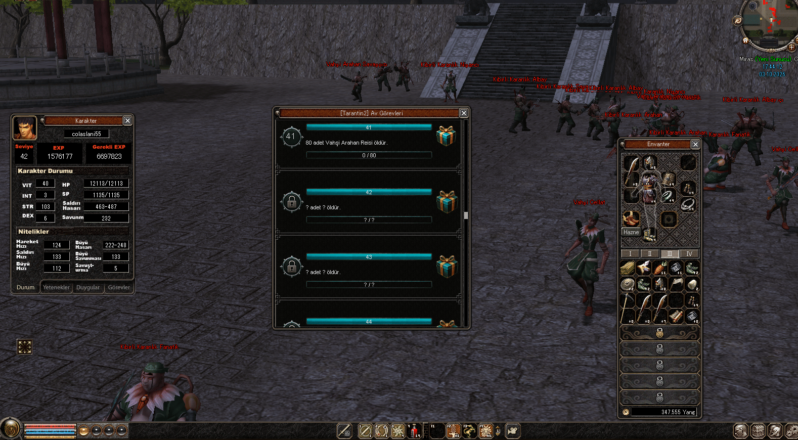 42 Lvl - Bedensel - 41 av gorevi  / +9 dolu
