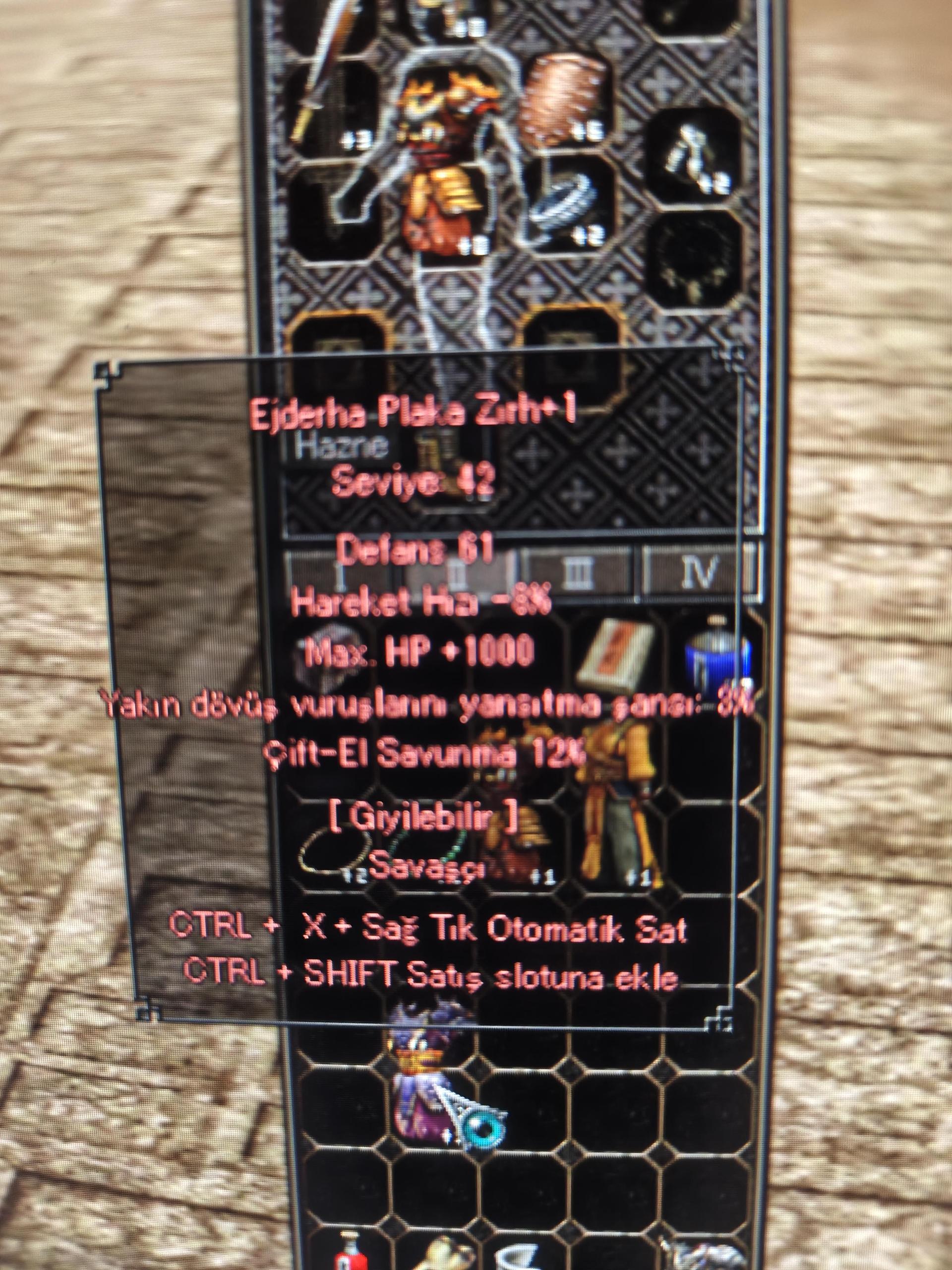 Ejderha zırh 1k hp yandıtma 3 çif el 12