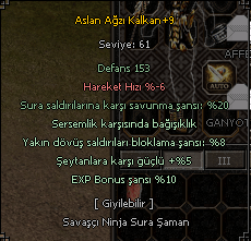 +9 ASLAN AĞZI KALKAN