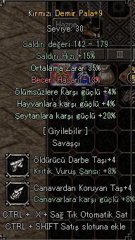 +9 35 Ort +4 Taşlı KDP Şeytan 20